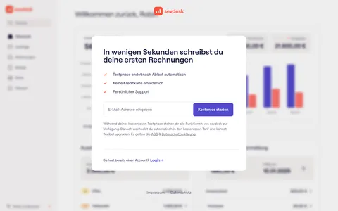 Anmeldung: nur E-Mail, keine Kreditkarte