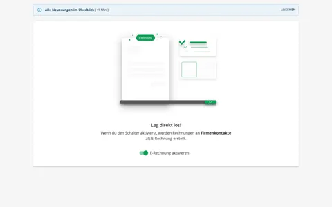 Einstellungen: E-Rechnung aktivieren
