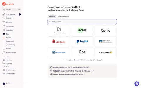 Banking vor der Kontoverbindung